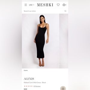 NWT Meshki Ribbed Midi Dress